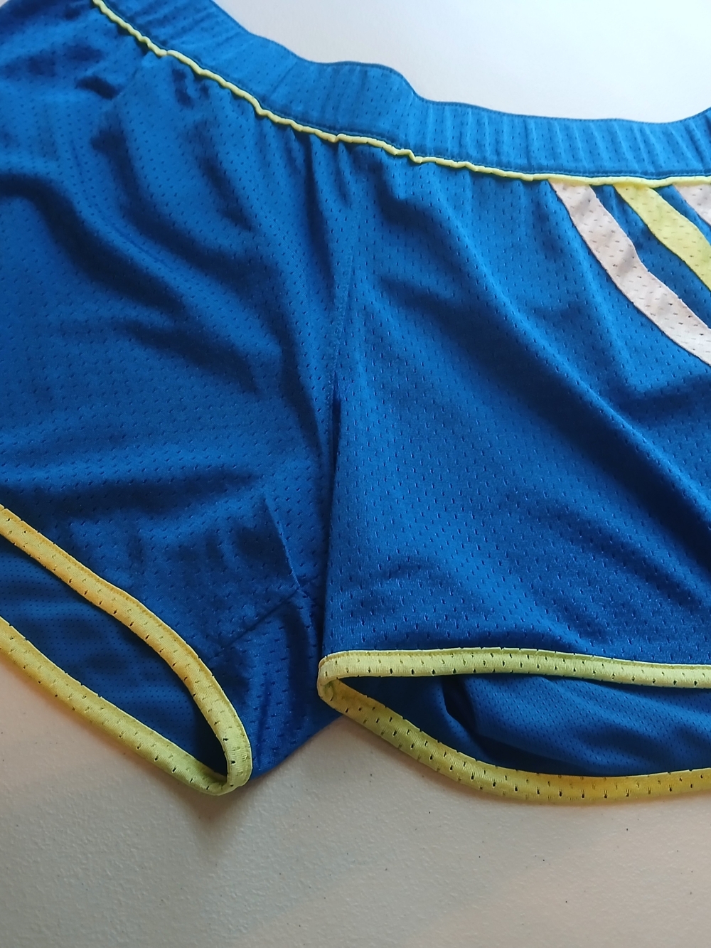 Adidas Women's Royal Blue Athletic Shorts with Green Trim Size L